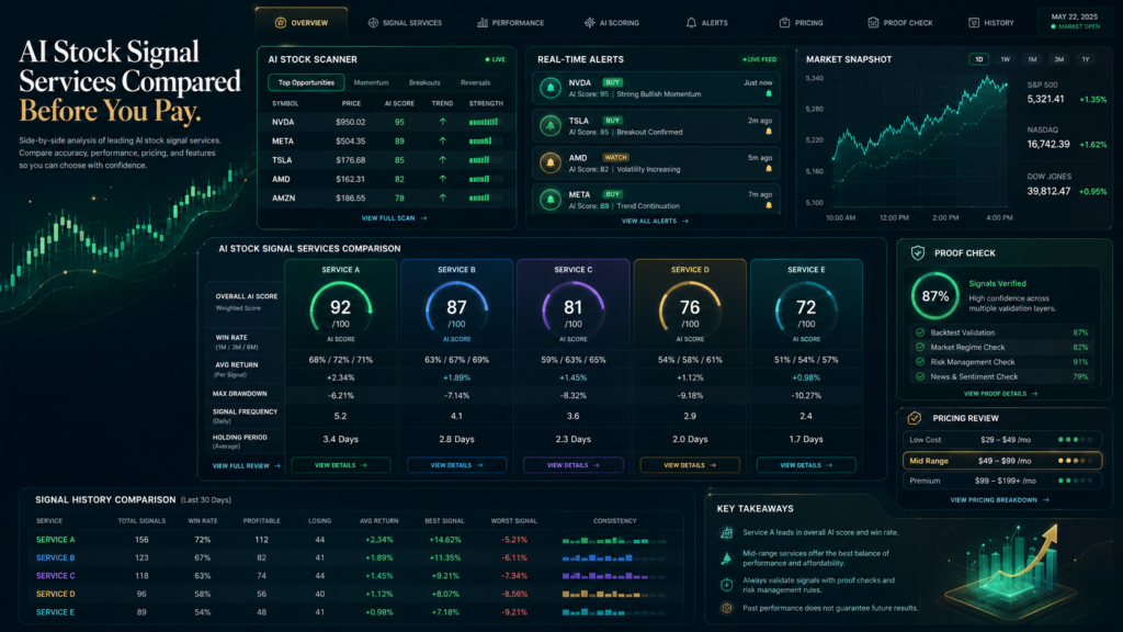 AI Stock Signal Services Compared: Trade Ideas, TrendSpider, Tickeron and Danelfin